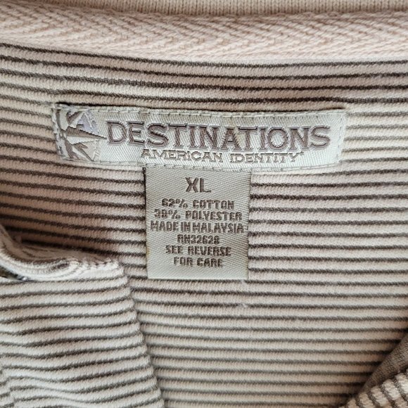 Budweiser Mens Polo Shirt Tan Striped Size XL - Picture 4 of 4